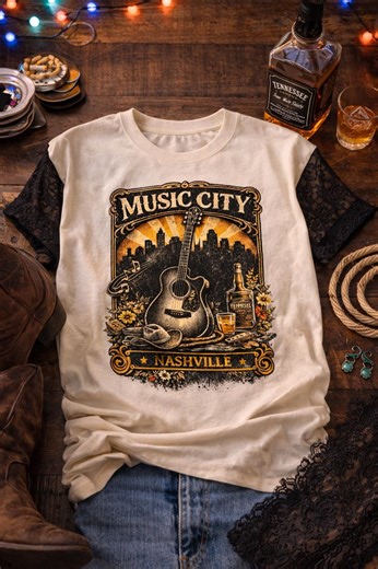 Country Concert Shirt Nashville Outfit Western Graphic Tee Music City Shirt Cowboy Boot Style Country Music Tee - Etsy