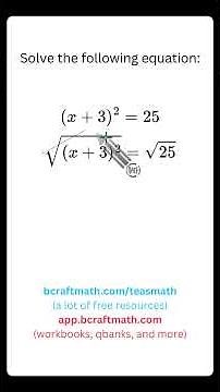 How To Solve Quadratic Equations Using Square Root Method - Basic Example #craftmath #teasmath