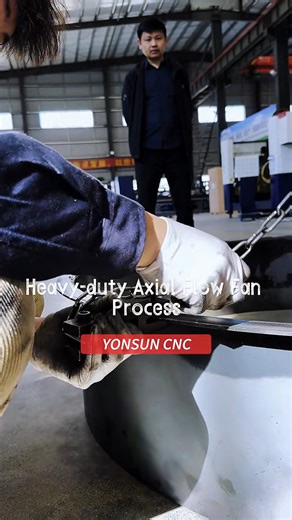YONSUN CNC MACHINE on Instagram: "Heavy-Duty Axial Flow Fan Manufacturing Process From thick steel plates to a powerful axial flow fan. Precision rolling, flanging, welding, and assembly — engineered for high airflow, high durability, and industrial performance. ✔ Heavy-duty structure ✔ Stable airflow output ✔ Built for harsh industrial conditions This is how industrial airflow is made. ⚙️💨 #axialflowfan#industrialfan#heavydutyfan#fanmanufacturing#metalfabrication#sheetmetal#steelprocessing #in