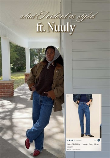 These are some of the cutest jeans I've put on ever 😮‍💨 the cut, color, distressing is all TOO GOOD! Should I keep these?! 👀 #cluubnuuly #nuulypartner #nuuly @nuuly Winter fit inspo, winter fashion, nuuly fits, nuuly try on, what I ordered vs how I styled, styling inspo, style inspo, casual fit inspo, outfit inspo, outfit of the day, nuuly styling #winteroutfit #stylinginspo