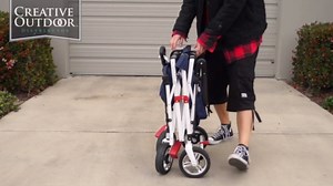 Creative Outdoor Wagon for Kids Push Pull Collapsible Stroller with Canopy Folding Cart for Beach, Park, Garden (Teal & Grey)