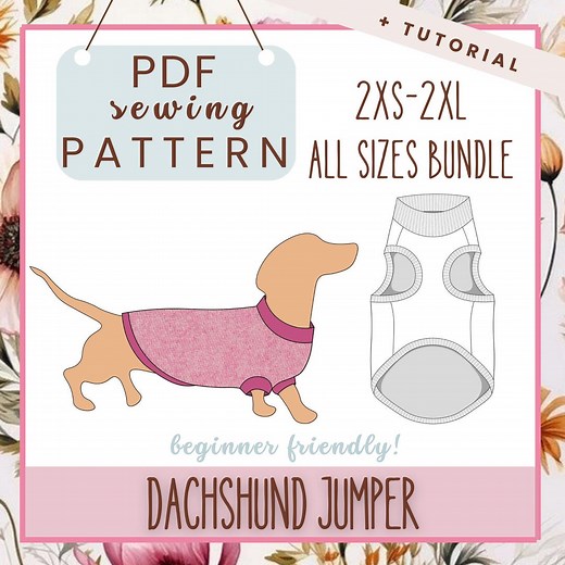 PDF Sewing Pattern for Dachshund Sweater / DIY Dog Sweater for Dachshund, Teckel, or Corgi / Instant Download PDF Dog Clothing Pattern - Etsy