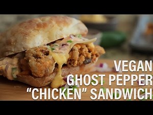 Vegan Ghost Pepper "Chicken" Sandwich (veganized Wendy's Jalapeño Fresco Spicy Chicken)