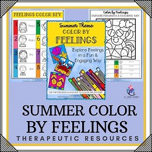 SUMMER Counseling Activities I Summer Coloring Pages with Feelings Craft