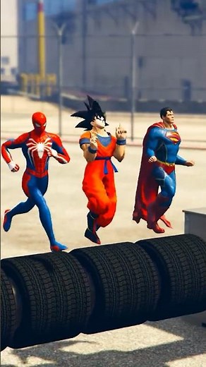 Spiderman X Goku X Hulk X Superman | Speed Wheels Challenge | Marvel Toys #shorts #spiderman #hulk
