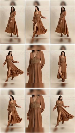 Long Sleeve Button-Front Maxi Dress