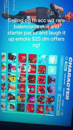 Selling my old fn acc $25 ngf TOURNAMENT BANNED #fortnite #fn #fortniteaccoun #fortniteaccountforsale #wifiskeleton #youretoolateialreadydied #ngf #fyp #viral #makemefamous #xyzcba #foryo #foryoupageofficiall #ogfortnite #ogfortnitevideos #chopped