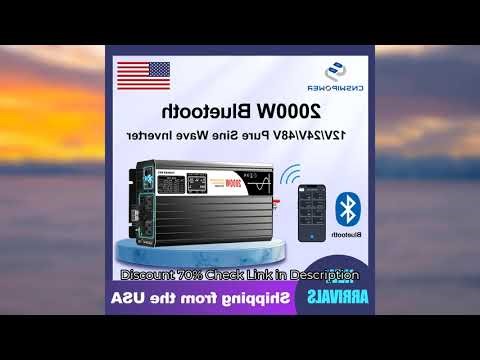 CNswipower 2000W Bluetooth pure sine wave solar power inverter DC 12V 24V 48V to AC 110V LCD display
