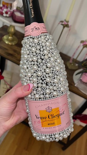 DIY Pearl Decor for Veuve Clicquot Bottles
