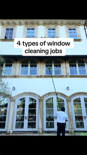 The four main types of window cleaning jobs, with pros and cons. #windowcleaning #servicebusiness #professionalcleaning #exteriorcleaning #beverlyhills