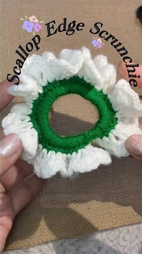 SCALLOP EDGE CROCHET SCRUNCHIE #crochet #trending #scallops #diy #viralvideo #shorts