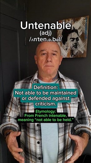 How to pronounce Untenable! English Pronunciation, Meaning, Synonyms, Etymology, and Examples!