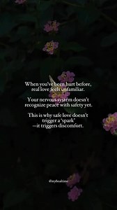I used to think I just wasn’t used to being loved or maybe even that I didn’t deserve it. But then I had a lightbulb moment:✅ Safe love doesn’t create chaos—it might just feel a little uncomfortable.✅ Your nervous system isn’t pushing love away—it just doesn’t recognize it as something familiar.✅ When your past was all about survival, finding peace can feel a bit strange.The truth? You don’t have to chase after excitement to find love. Sometimes, real love is that calm, steady presence that make