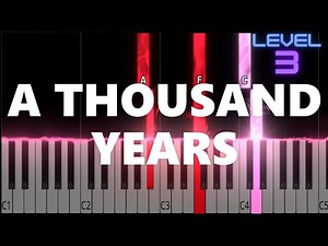 A Thousand Years - Christina Perri - INTERMEDIATE Piano Tutorial