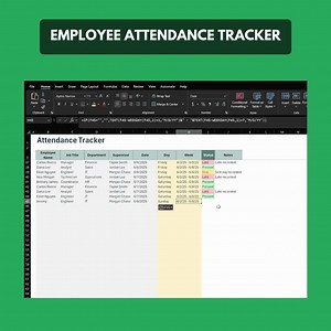 Employee Attendance Tracker Excel | HR Attendance Log | Staff Leave & Absence Tracker | Editable Excel Spreadsheet Template - Etsy Canada