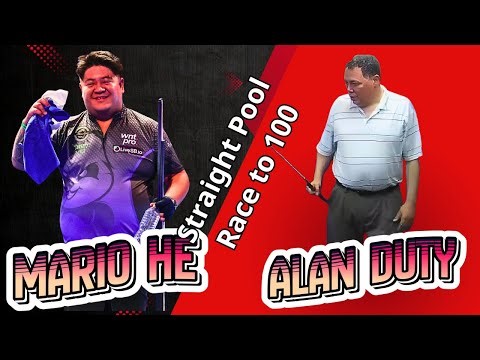 Mario He vs Alan Duty | Straight Pool | Race to 100