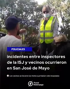 21K views · 186 reactions | #Policiales  | INCIDENTES ENTRE INSPECTORES Y VECINOS OCURRIERON EN SAN JOSÉ DE MAYO Los vecinos acusaban a los inspectores de llevarse las motocicletas sin pedir documentación previa, el incidente ocurrido en inmediaciones del Parque Rodó es estudiado a esta hora por la Dirección de Tránsito de la Intendencia de San José. | Portal Relámpago | Facebook