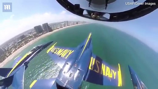 Stunning footage inside US Navy's Blue Angel's cockpit