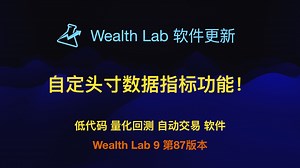 软件更新 | WealthLab 8 Build 87 版本 - 自定义头寸数据指标功能 - 量化回测交易软件