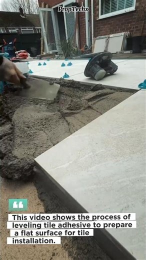 Perfect Tile Adhesive Leveling in Seconds #tiling #construction #flooring