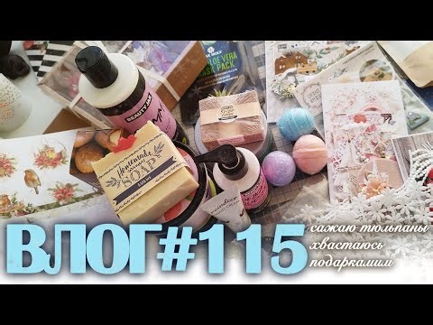 ВЛОГ#115: высаживаю тюльпаны в грунт и разбираю подарки от девочек