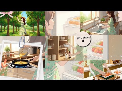 A cozy animated cooking vlog // sushi🍣🍽️// Cat drop🦋