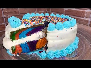 How To Make Rainbow Cake | Rainbow Cake Recipe