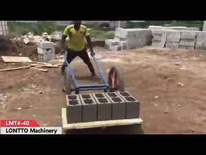 LMT4-40 Concrete Brick Making Machine in South Africa Customer Site, Small Block Production.