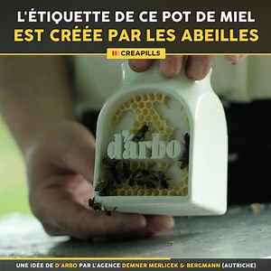 Quand les abeilles produisent le miel... et l'étiquette qui va avec ! Belle idée 🐝 Plus d'idées créatives sur >> Creapills | Creapills