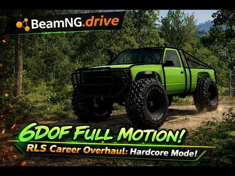 LIVE! 6DOF FULL Motion Sim - BeamNG.drive RLS Career Mod - Hardcore Mode Day 16 - Vertical