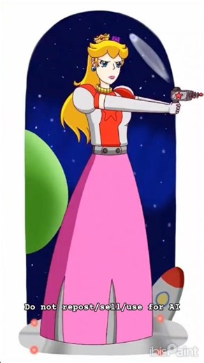Mario Party 2 Illustration: Space Land Peach