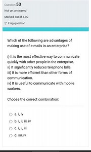 Which of the following are advantages of using e-mails in an en... | Filo