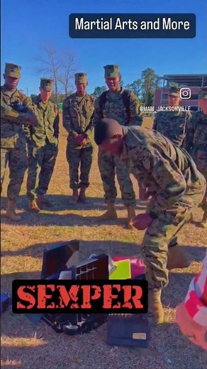 Martial arts training with US Marines. MCMAP, board breaking fun and BJJ. Semper Fi Marines