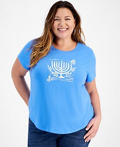 Style & Co Plus Size Whimsy Graphic Scoop-Neck T-Shirt, Created for Macy's  - Macy's