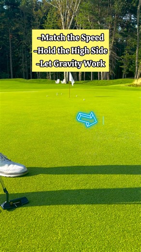 Most golfers miss their breaking putts on the low side and never give the ball a chance. Place a tee at the break point — then do these three things: 1️⃣ Aim to roll the ball just above the tee 2️⃣ Match your speed so gravity can feed it back to the cup 3️⃣ Commit to the high side — no bailing out In this video I drain a 25-foot downhill right-to-left slider because I trained my eyes to play the high side. When you aim high: ✅ the hole plays bigger ✅ your misses are makeable ✅ pressure putts fee