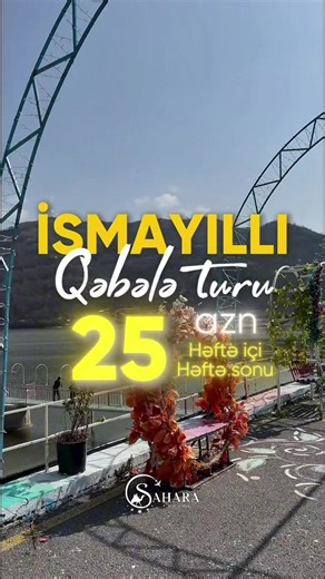 🎡🌿 İSMAYILLI – QƏBƏLƏ ƏYLƏNCƏ TURU 🌿🎡 ━━━━━━━━━━━━━━━ 📅 Tarixlər: 20, 21, 22, 23, 24, 25, 26, 27, 28, 29, 30, 31 Mart ❕ ━━━━━━━━━━━━━━━ 💰 Qiymət Paketləri: 🔸 Ekonom paket – 25₼ 🔸 Standart paket – 29₼ ━━━━━━━━━━━━━━━ 📦 Qiymətə daxildir: 🚌 VIP Nəqliyyat (20, 30, 50 nəfərlik) 🎤 Professional bələdçi 🍳 Səhər yeməyi (Standart Paket) 🍵 Axşam qayıdışda çay süfrəsi 🎉 Yol boyu əyləncəli oyunlar ━━━━━━━━━━━━━━━ 📍 Ekskursiyalar: 🌊 Aşıqbayramlı gölü 🎢 Qəbələnd Əyləncə Mərkəzi (13 AZN) 🏞️ No