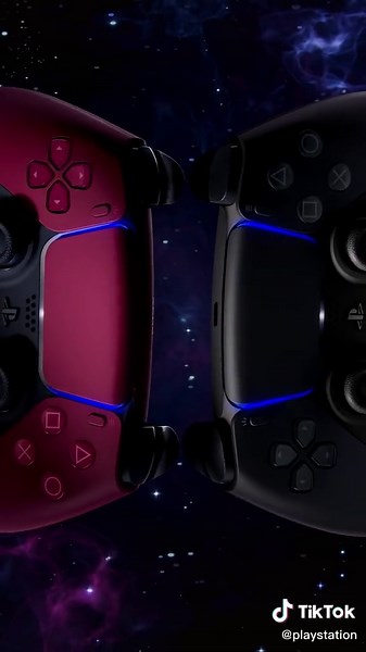 Your first look at Cosmic Red and Midnight Black #DualSense wireless controllers. Which color would you choose? ❤️🖤 #PS5 #LetsPlay #gamingtok #fyp
