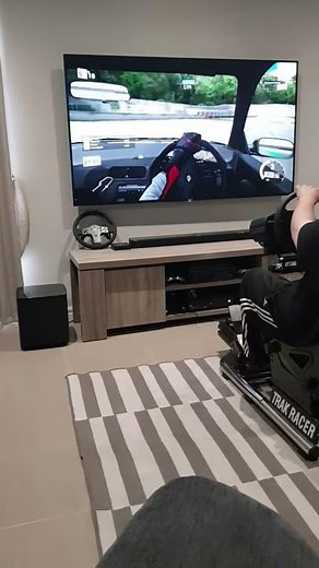 Trak Racer RS6 Racing Gaming Simulator Cockpit in action