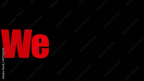 Welcome lettering sign. Handwritten red modern lettering on black background. Text for postcard, invitation, T-shirt print design, banner, poster, web, celebration icon. Isolated vector illustration. Stock Video