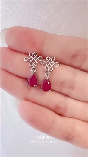 Ruyi Knot Ruby Earrings