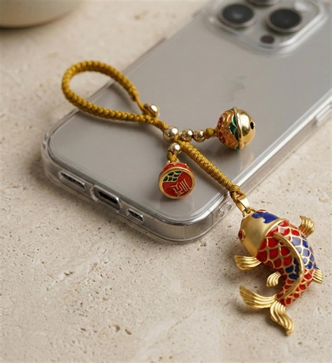 Koi Fish Keychain, Lucky Charm Bag Accessory, Feng Shui Keychain, Gold Fish Pendant, Car Keychain, Asian Style Jewelry - Etsy