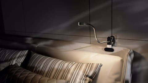 LEPOWER Clip on Light/Reading Lights/Book Light/Desk Lamp Color Changeable/Night Lights Clip on for Desk, Bed Headboard and Computers, Adapter Included (Black)