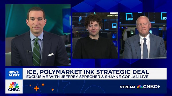 Watch CNBC's full interview with Polymarket CEO Shayne Coplan and Intercontinental Exchange CEO Jeffrey Sprecher
