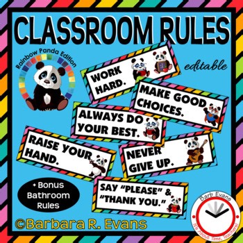 CLASSROOM RULES Rainbow Panda Theme Decor Classroom Management