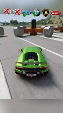 0 to 200 km/h Brake Test 😱 Can These Cars Stop Before Spinner? BeamNG Drive #shorts