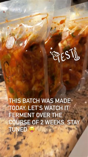 Kimchi is not only delicious but it’s science! Have you ever wondered how kimchi ferments over time. Let’s do an experiment together and watch this batch of kimchi ferment together over the course of two weeks. Stay tuned! Drop a comment on your experience with fermented foods ❤️ #kimchi #fermentation #probiotics #gutheth #foodscience