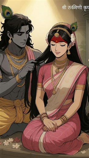She prayed, she believed… and Krishna came for her. ✨ Rukmini and Dwarkadhish❤️✨🤗❤️‍🩹