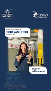 2.6K views · 31 reactions | Gliding to Glory on the Global Stage! Congratulations to Shreyasi Joshi, B. Tech Computer Science and Engineering (Panel A), MIT-WPU, for delivering a stellar performance at two prestigious international skating championships! Shreyasi's dedication, skill, and international victories bring immense pride to MIT-WPU and inspire young athletes across the country. #MITWPU #Congratulations #Student #Achievement #Bharat | MIT World Peace University | Facebook