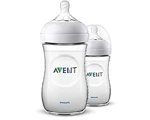Philips AVENT Natural Baby Bottle, Clear, 9oz, 2pk, SCF013/27