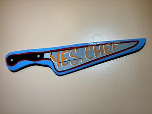 Hand Painted, “yes, Chef” Knife Sign - Etsy